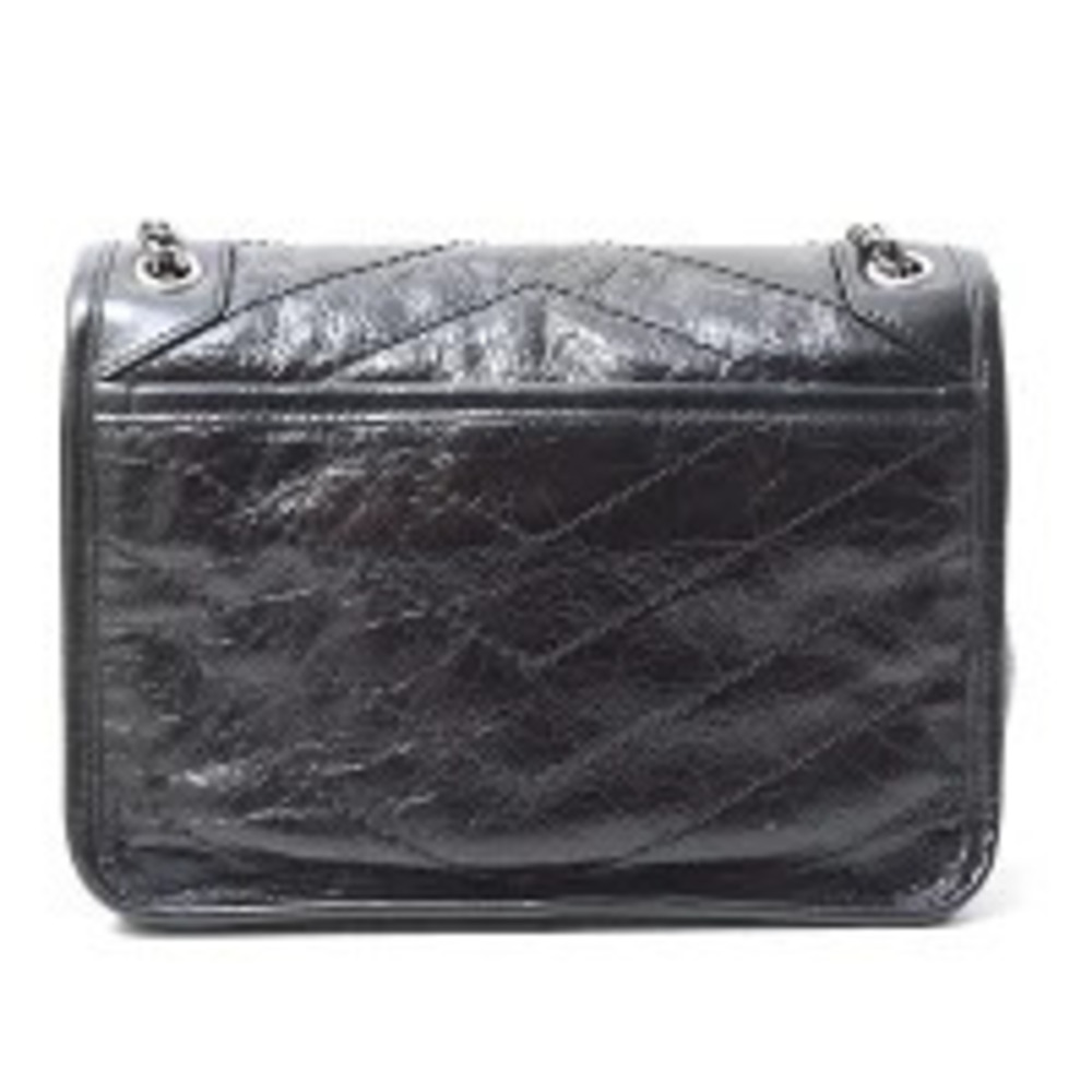 Saint Laurent Leather Niki Chain Shoulder Black Finish Bag